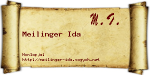 Meilinger Ida névjegykártya
